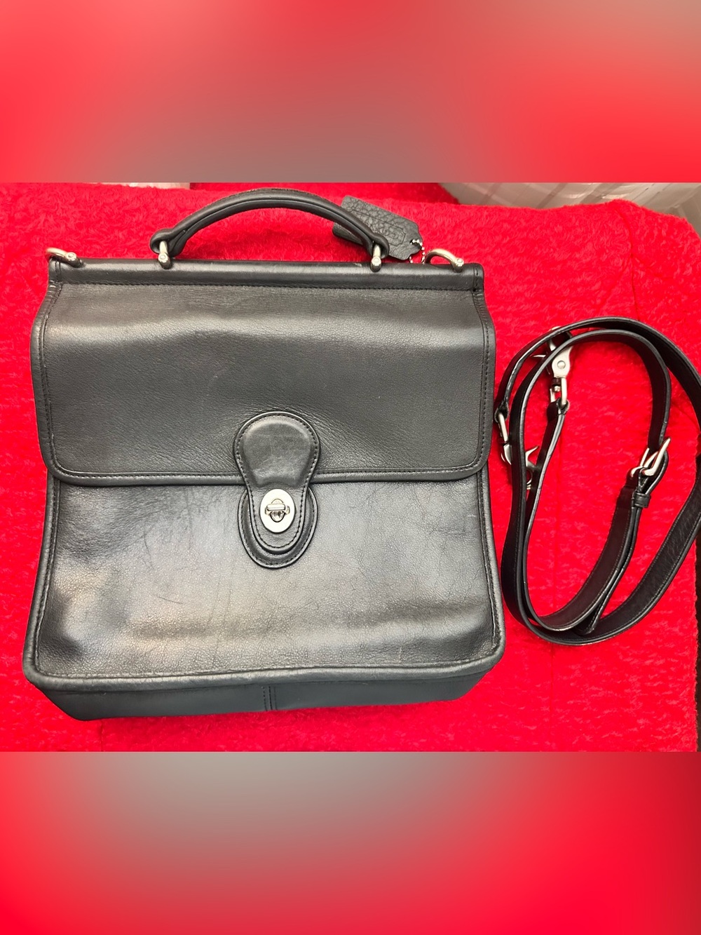 Coach Willis Black Leather Top-Handle Crossbody Bag (July 2006 Edition)